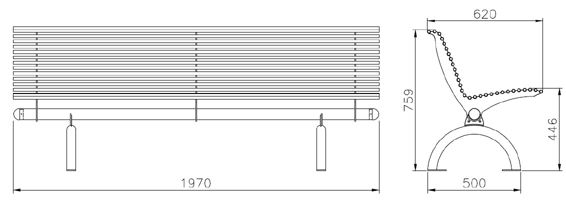 Banc inox Tribal 1